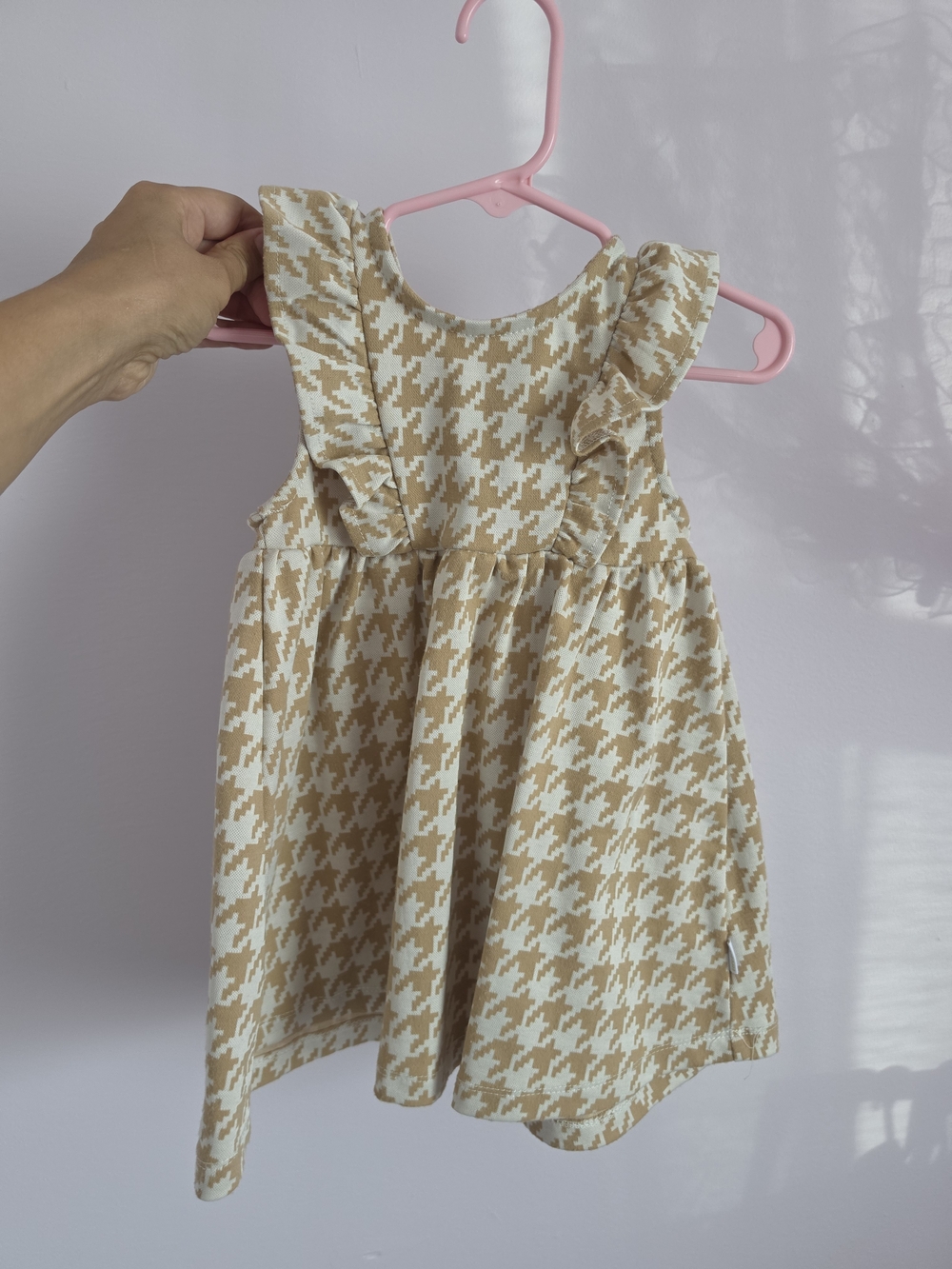 Beige & Cream Ruffle Dress